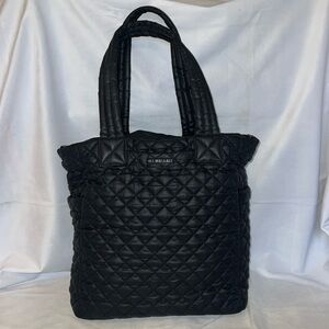 MZ Wallace Max tote bag in black nylon.